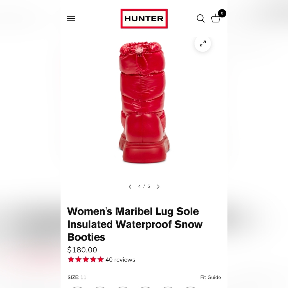 ❤️🔹️HUNTER 🔹️Women's Maribel Lug Sole Insulated Waterproof Snow Booties - Picture 2 of 6